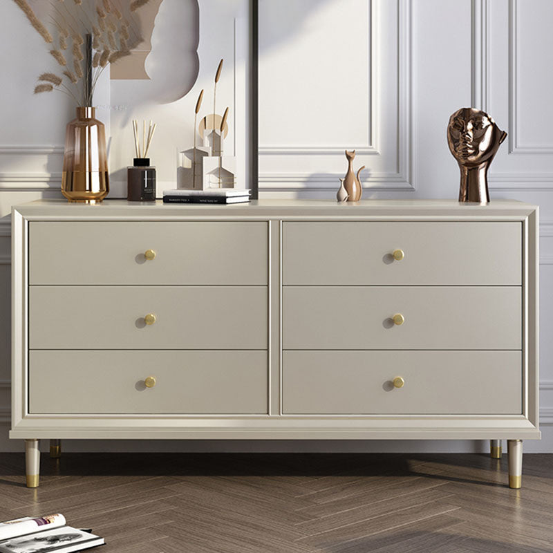 Contemporary Horizontal Double Dresser Cherry Wood Storage Dresser for Bedroom