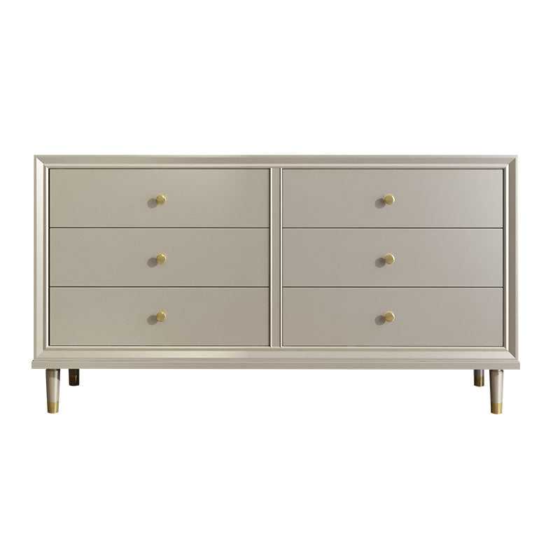 Contemporary Horizontal Double Dresser Cherry Wood Storage Dresser for Bedroom