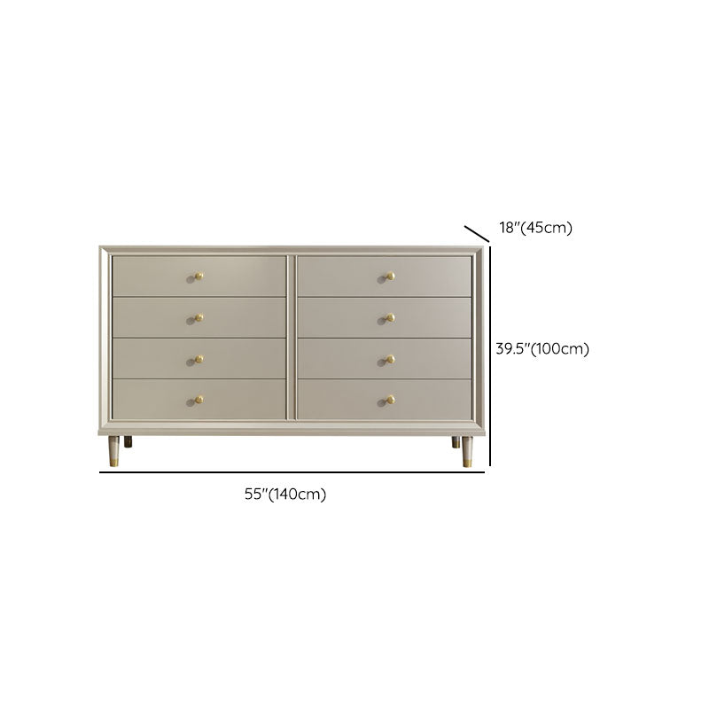 Contemporary Horizontal Double Dresser Cherry Wood Storage Dresser for Bedroom