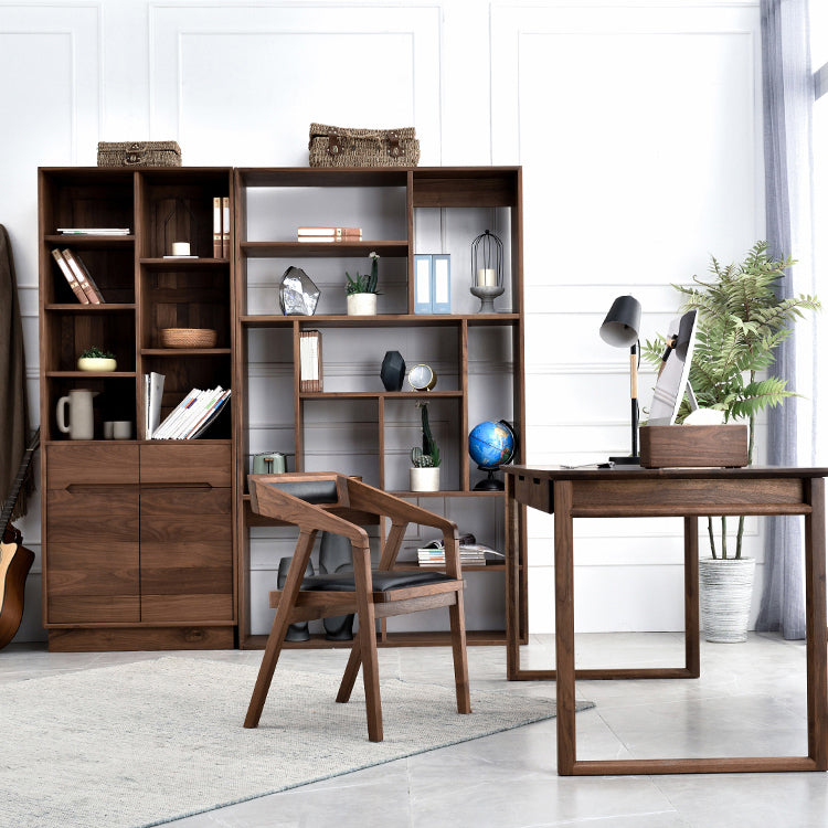 Contemporary Upholstered Arm Chair Home Walnut Wood Dining Chair