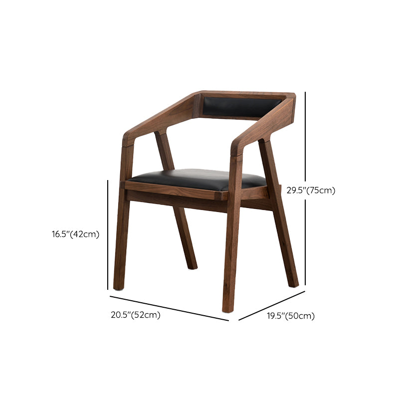 Contemporary Upholstered Arm Chair Home Walnut Wood Dining Chair