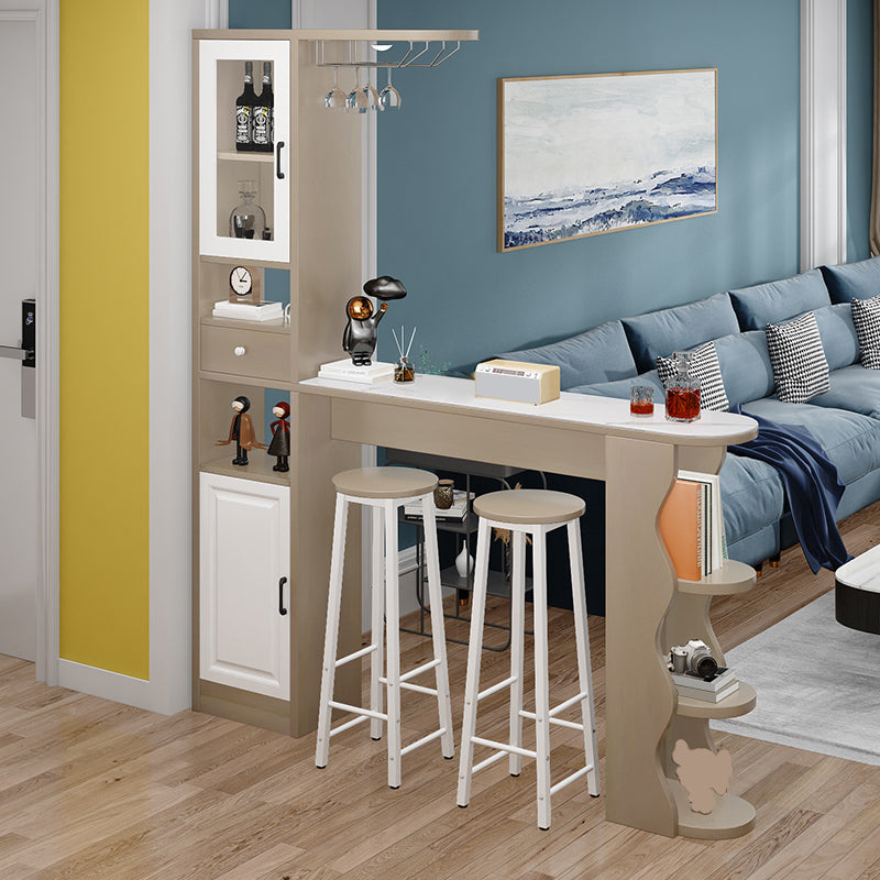 Modern Style Wood Bar Dining Table Rectangle Bar Table for Kitchen