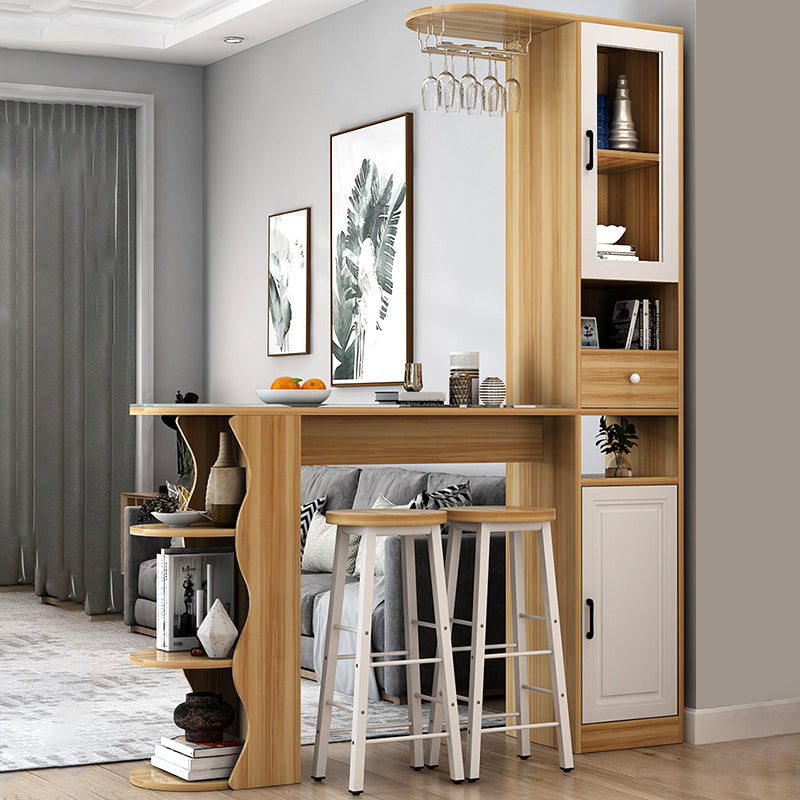 Modern Style Wood Bar Dining Table Rectangle Bar Table for Kitchen