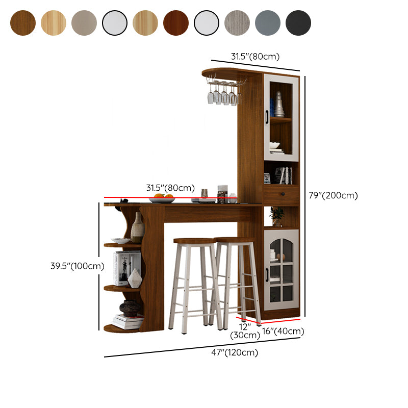 Modern Style Wood Bar Dining Table Rectangle Bar Table for Kitchen