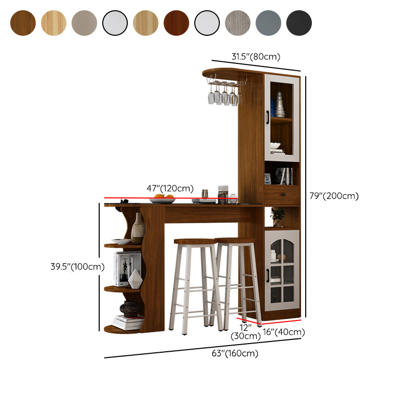 Modern Style Wood Bar Dining Table Rectangle Bar Table for Kitchen