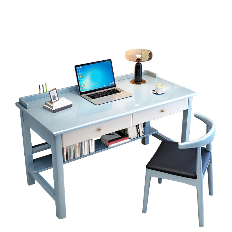 Writing Desk with Drawers Kids Desk 23.6" W Bedroom Solid Wood Kids Desk and Chair