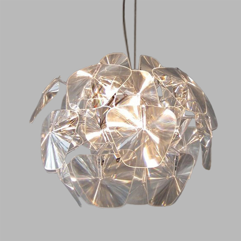Clear Blossom Ceiling Suspension Light Modernist 1 Head Acrylic Panel Hanging Pendant