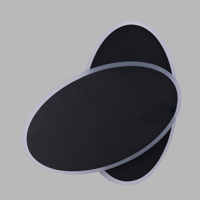 Application LED moderne clair blanc / noir Double luminaire de lampe murale ovale avec une nuance acrylique en lumière chaude / blanche