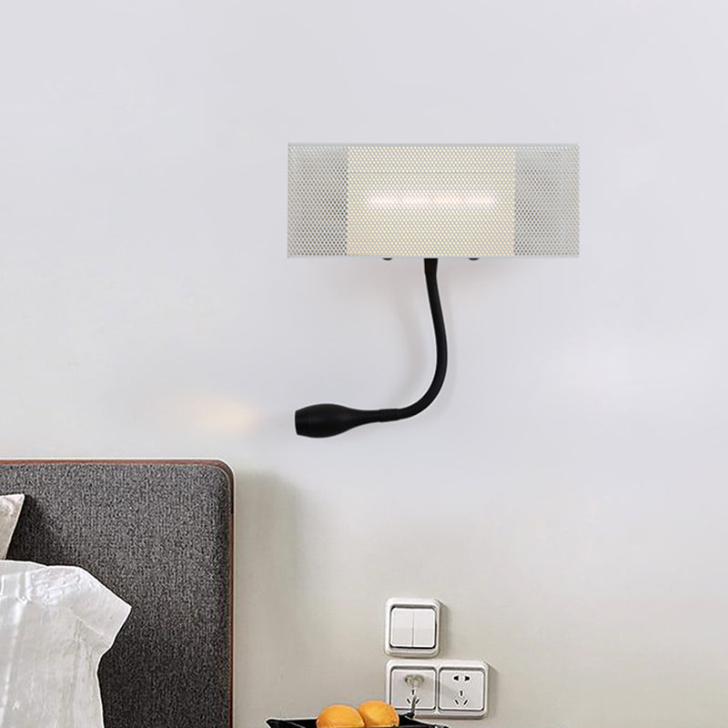 Metal de malla rectangular Flush Splique Modernismo Luz de pared LED en blanco con diseño rotativo