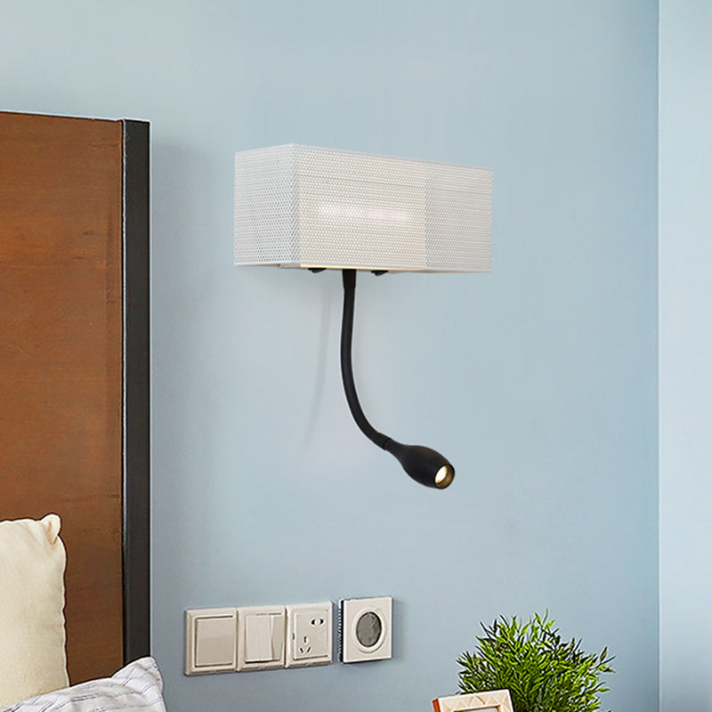 Metal de malla rectangular Flush Splique Modernismo Luz de pared LED en blanco con diseño rotativo