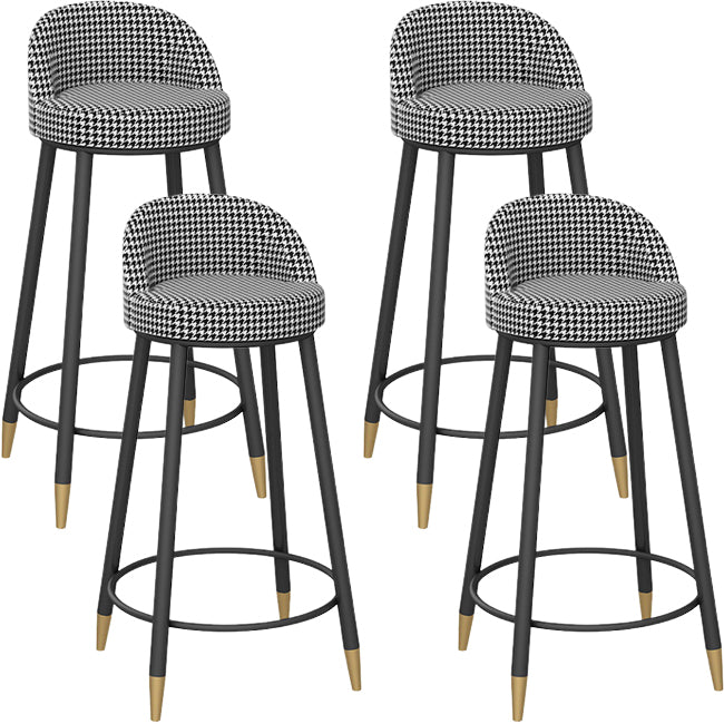 Bucket Bar Stools Metal Low Back Dining Stools with Metal Base