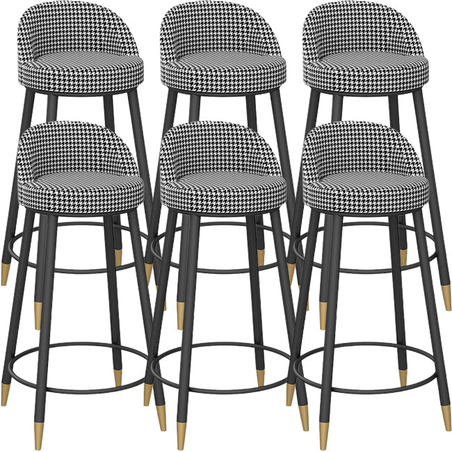 Bucket Bar Stools Metal Low Back Dining Stools with Metal Base
