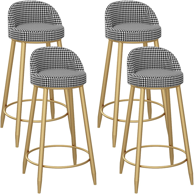 Bucket Bar Stools Metal Low Back Dining Stools with Metal Base