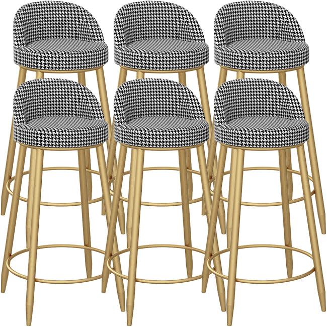 Bucket Bar Stools Metal Low Back Dining Stools with Metal Base
