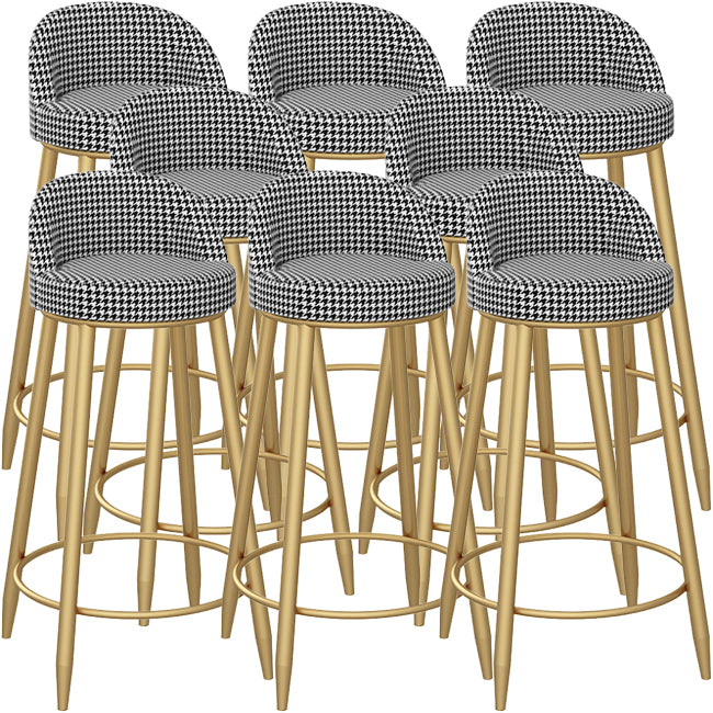 Bucket Bar Stools Metal Low Back Dining Stools with Metal Base