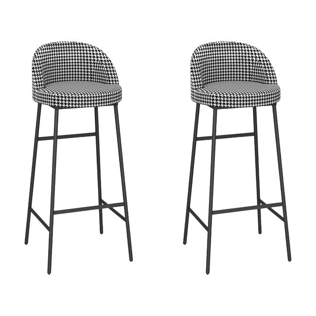 Bucket Bar Stools Metal Low Back Dining Stools with Metal Base