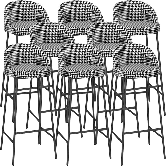 Bucket Bar Stools Metal Low Back Dining Stools with Metal Base