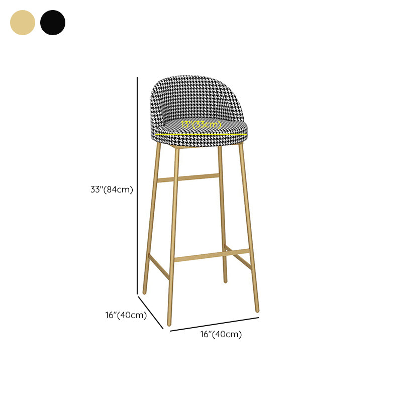 Bucket Bar Stools Metal Low Back Dining Stools with Metal Base