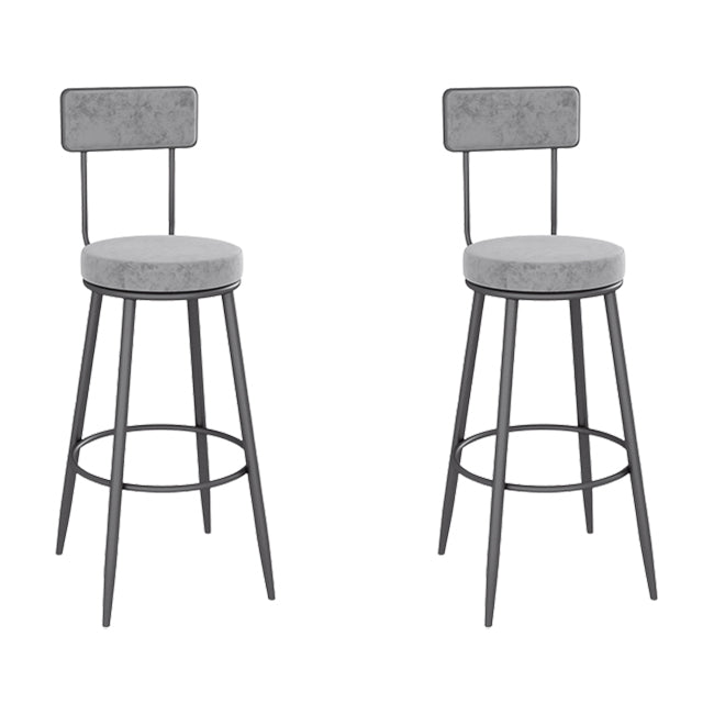 Low Back Bar Stools Glam Armless Dining Stools with Metal Base