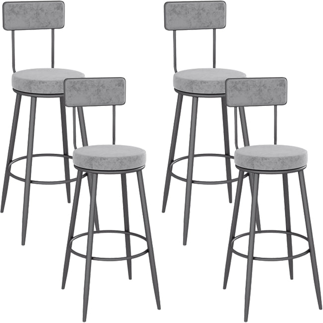 Low Back Bar Stools Glam Armless Dining Stools with Metal Base