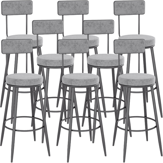 Low Back Bar Stools Glam Armless Dining Stools with Metal Base