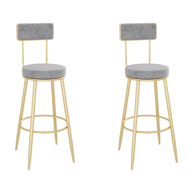 Low Back Bar Stools Glam Armless Dining Stools with Metal Base