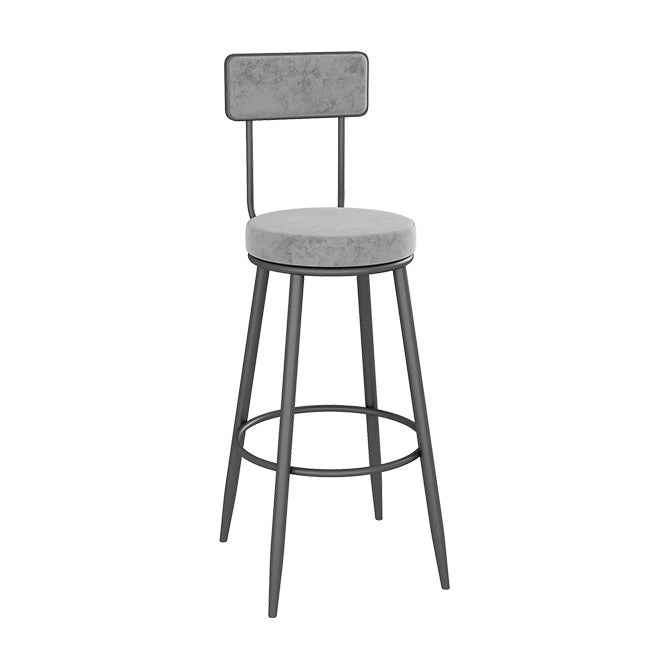 Low Back Bar Stools Glam Armless Dining Stools with Metal Base