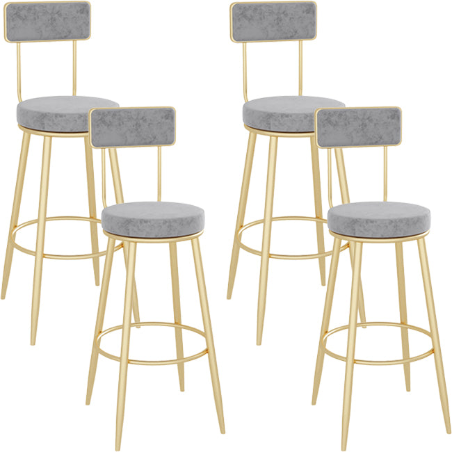 Low Back Bar Stools Glam Armless Dining Stools with Metal Base