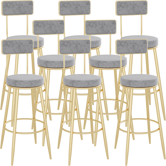 Low Back Bar Stools Glam Armless Dining Stools with Metal Base