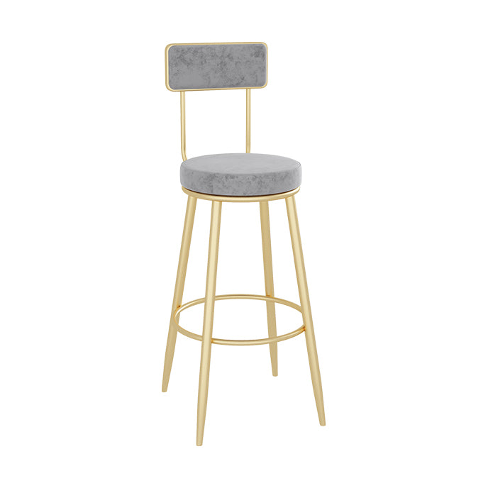 Low Back Bar Stools Glam Armless Dining Stools with Metal Base
