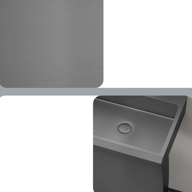 Contemporary Bathroom Sink with Pop-Up Drain Rectangular Metal Pedestal Sink