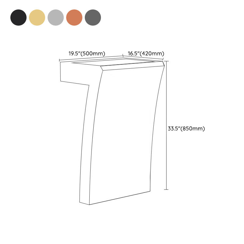Contemporary Bathroom Sink with Pop-Up Drain Rectangular Metal Pedestal Sink