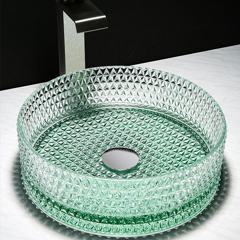 Contemporary Bathroom Sink Glass Round Vessel Bathroom Sink(Not Including Faucet)