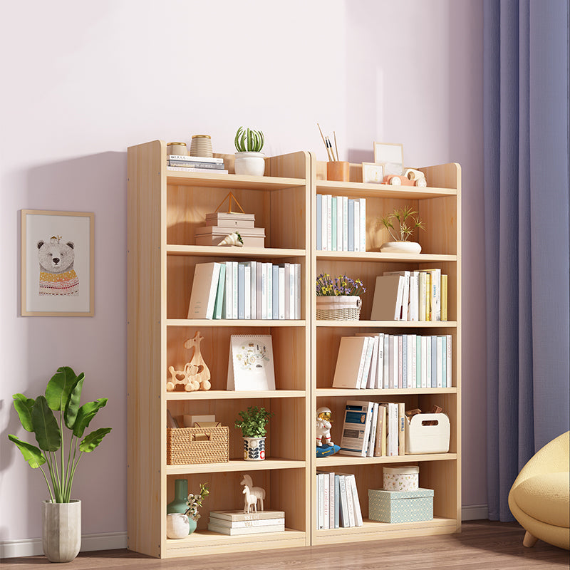 Scandinavian Standard Kids Bookcase Wood Book Stand Closed Back Double-Sided