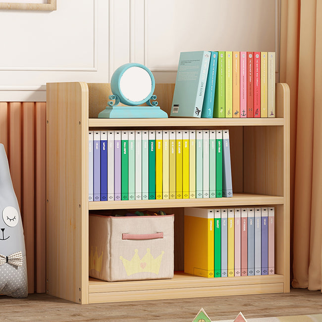 Scandinavian Standard Kids Bookcase Wood Book Stand Closed Back Double-Sided