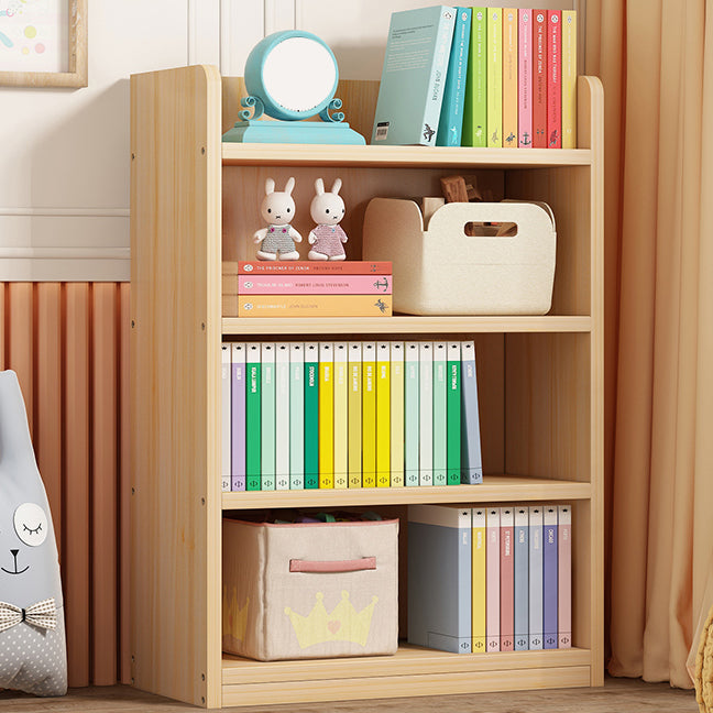Scandinavian Standard Kids Bookcase Wood Book Stand Closed Back Double-Sided