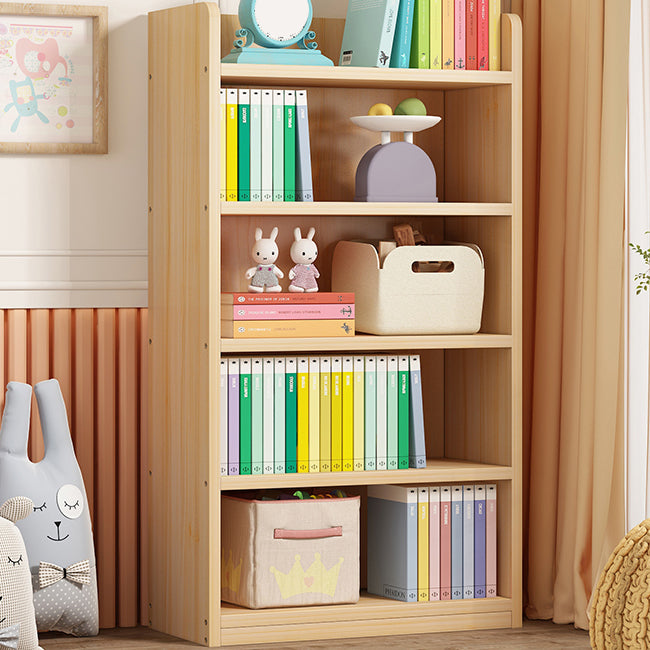 Scandinavian Standard Kids Bookcase Wood Book Stand Closed Back Double-Sided