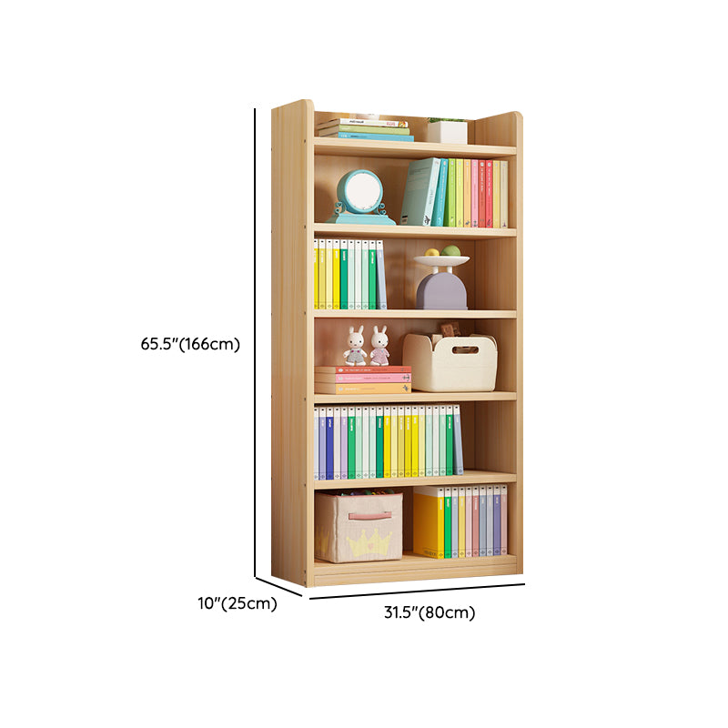 Scandinavian Standard Kids Bookcase Wood Book Stand Closed Back Double-Sided