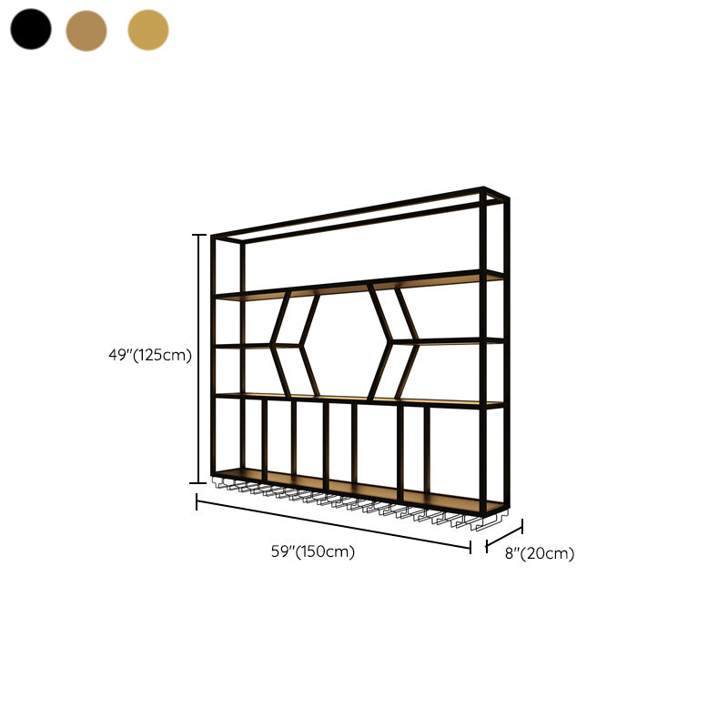 Modern Style Wine Rack Iron Wall Mounted Wine Holder Rack with Shelf