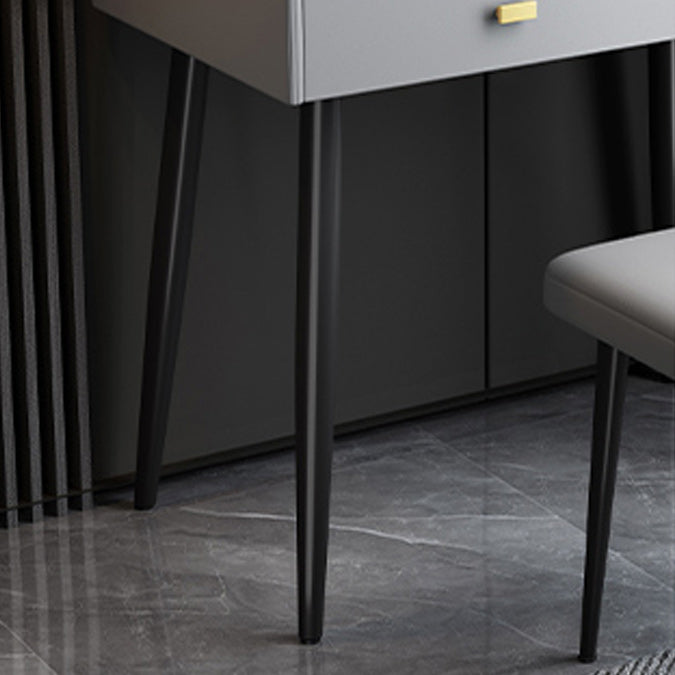 Contemporary Vanity Desk 2- Drawer Slate Top Table Makeup Vanity