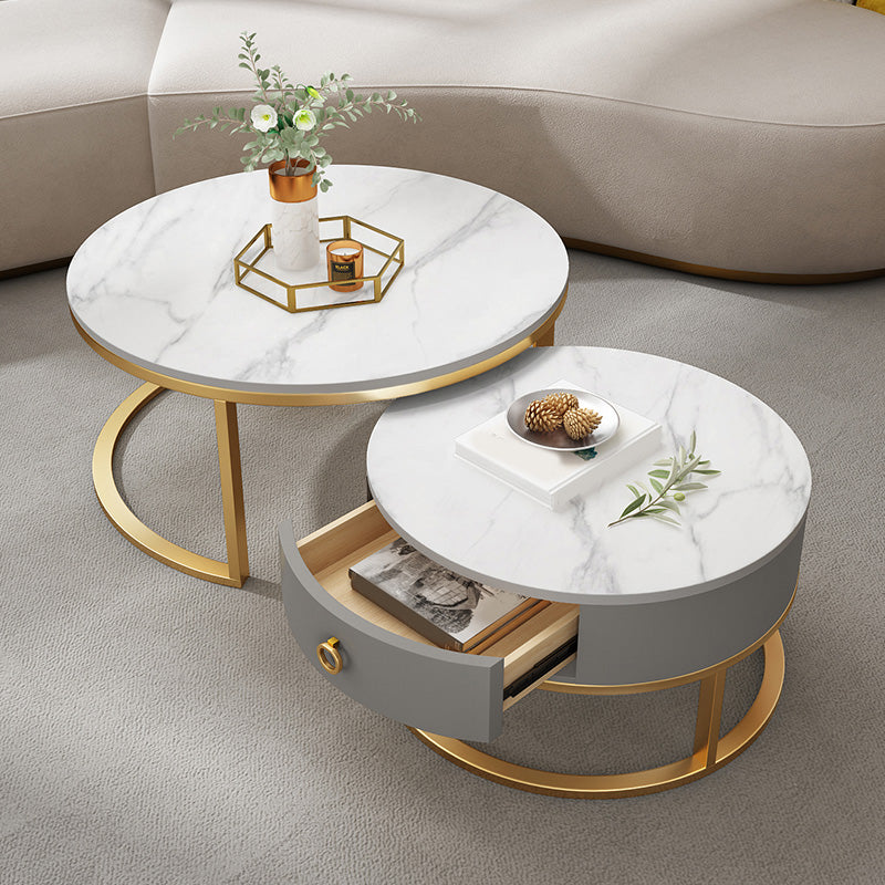 Slate Top Coffee Table Frame Coffee Cocktail Table with Drawers
