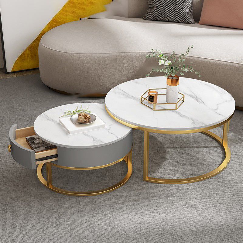 Slate Top Coffee Table Frame Coffee Cocktail Table with Drawers