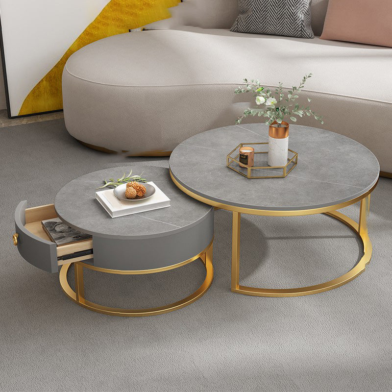 Slate Top Coffee Table Frame Coffee Cocktail Table with Drawers