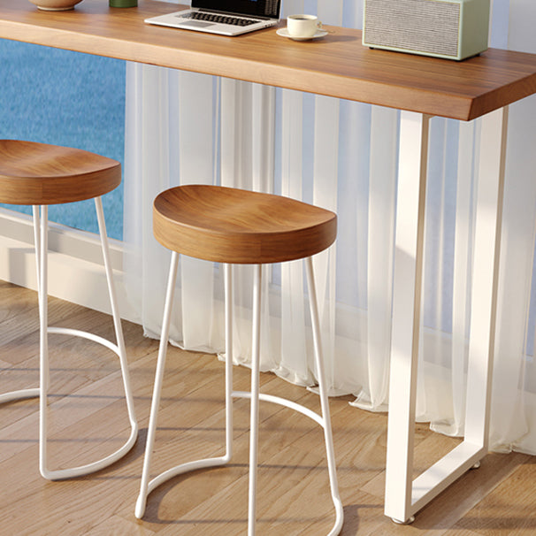 Modern Rectangle Bar Table Set 1/4 Pcs Solid Wood Bar Table and Stools