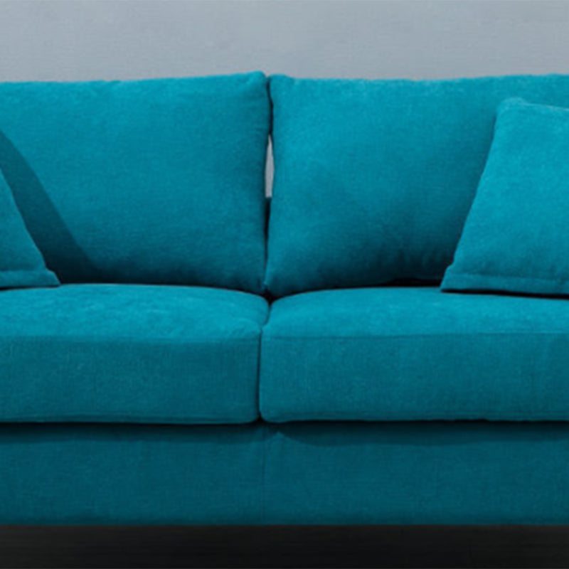 Loose Back Square Arm Sofa 2-Seater Fabric Cushions Loveseat with Storage
