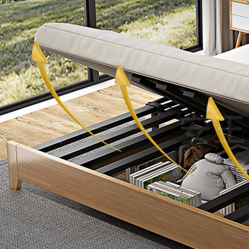 Scandinavian Beige Futon Sleeper Sofa Armless Futon and Mattress