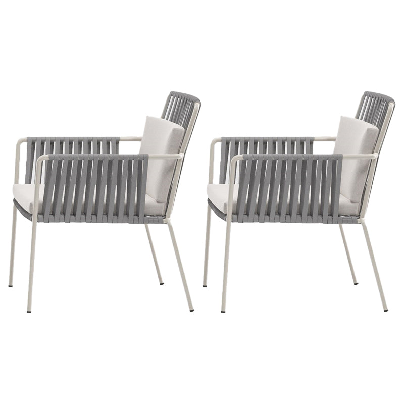 Metal Dining Armchair Tropical Stacking Outdoor Chair Arm Chair