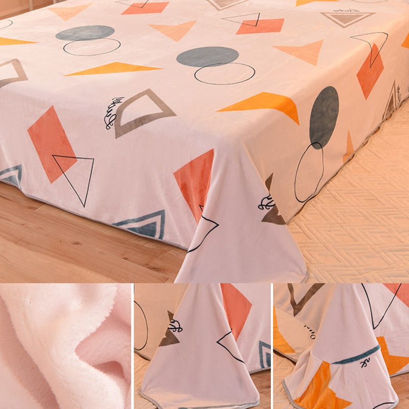 Sheet Sets Flannel Floral Printed Wrinkle Resistant Super Soft Breathable Bed Sheet Set