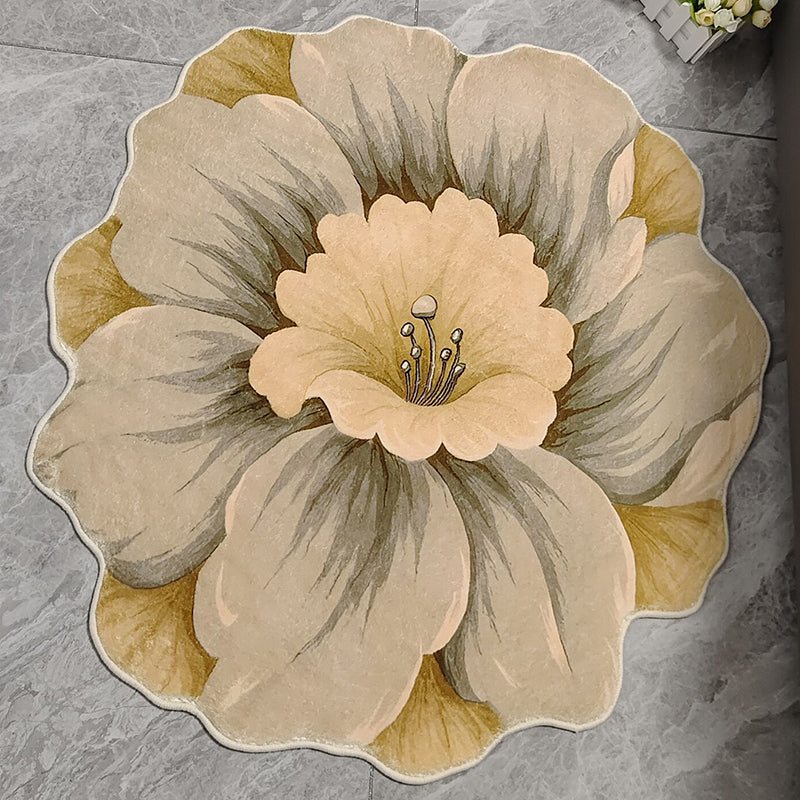 Novelty Floral Printed Indoor Rug Minimalist Carpet Stain Resistant Adults Indoor Rug
