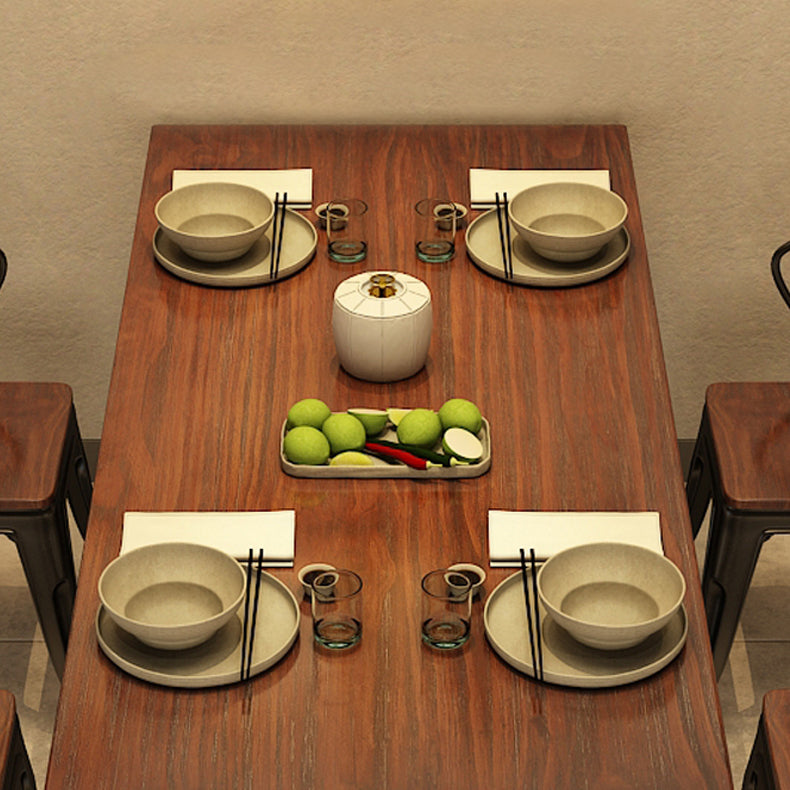Industrial Dining Table Set 1/2/5 Pieces with Metal Base Kitchen Furniture Set